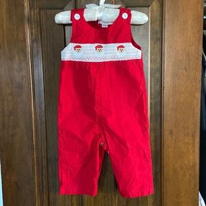Christmas smocked longalls baby boy